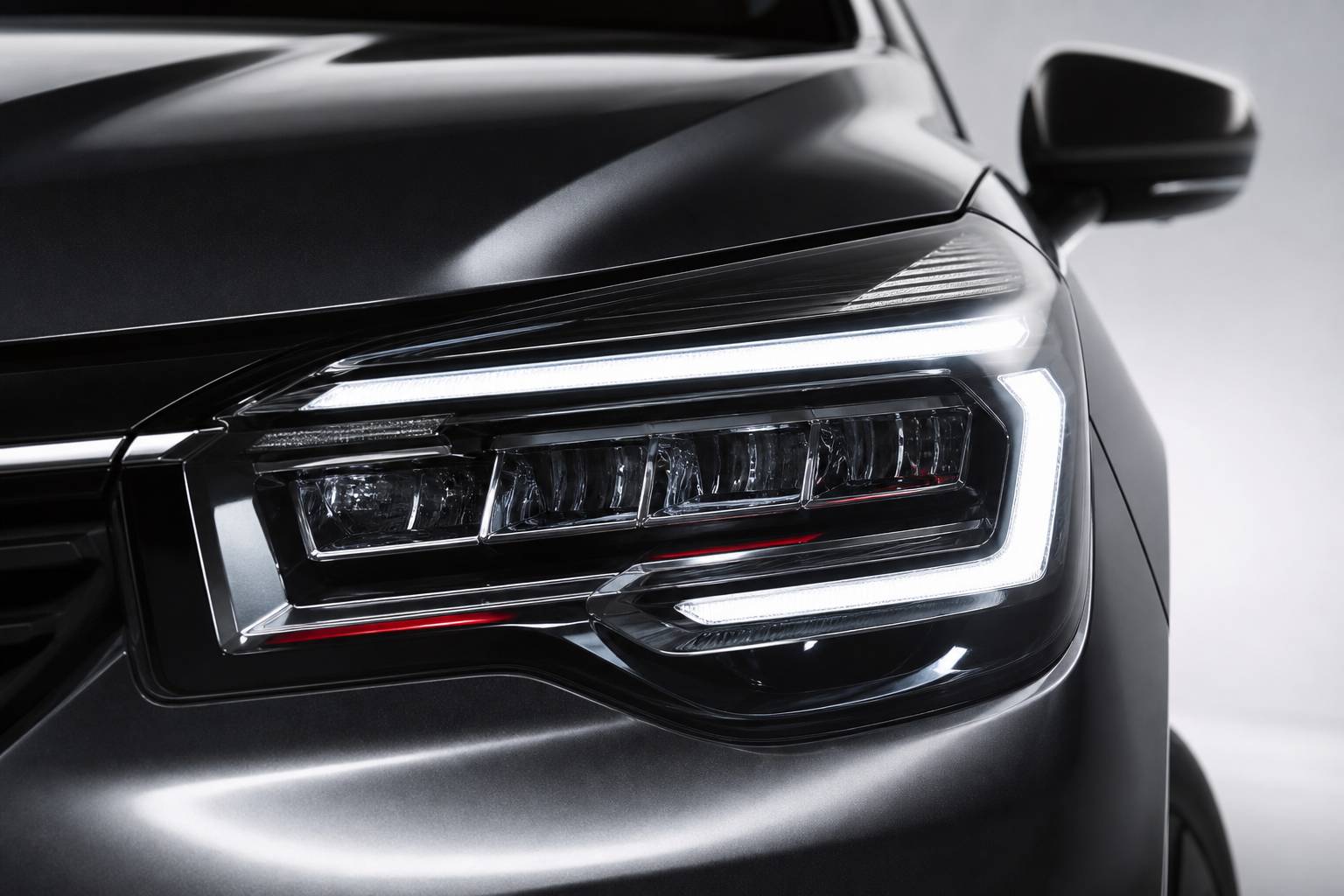 Phare de voiture Renault eclairage LED nocturne gros plan design high tech