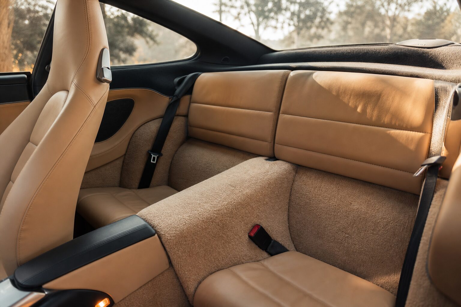 Sièges arrière cuir beige Porsche 996 Turbo confort