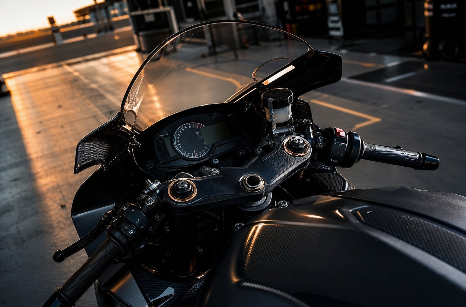 Tableau de bord et compteur GSX-R 750, guidon et réservoir sportif