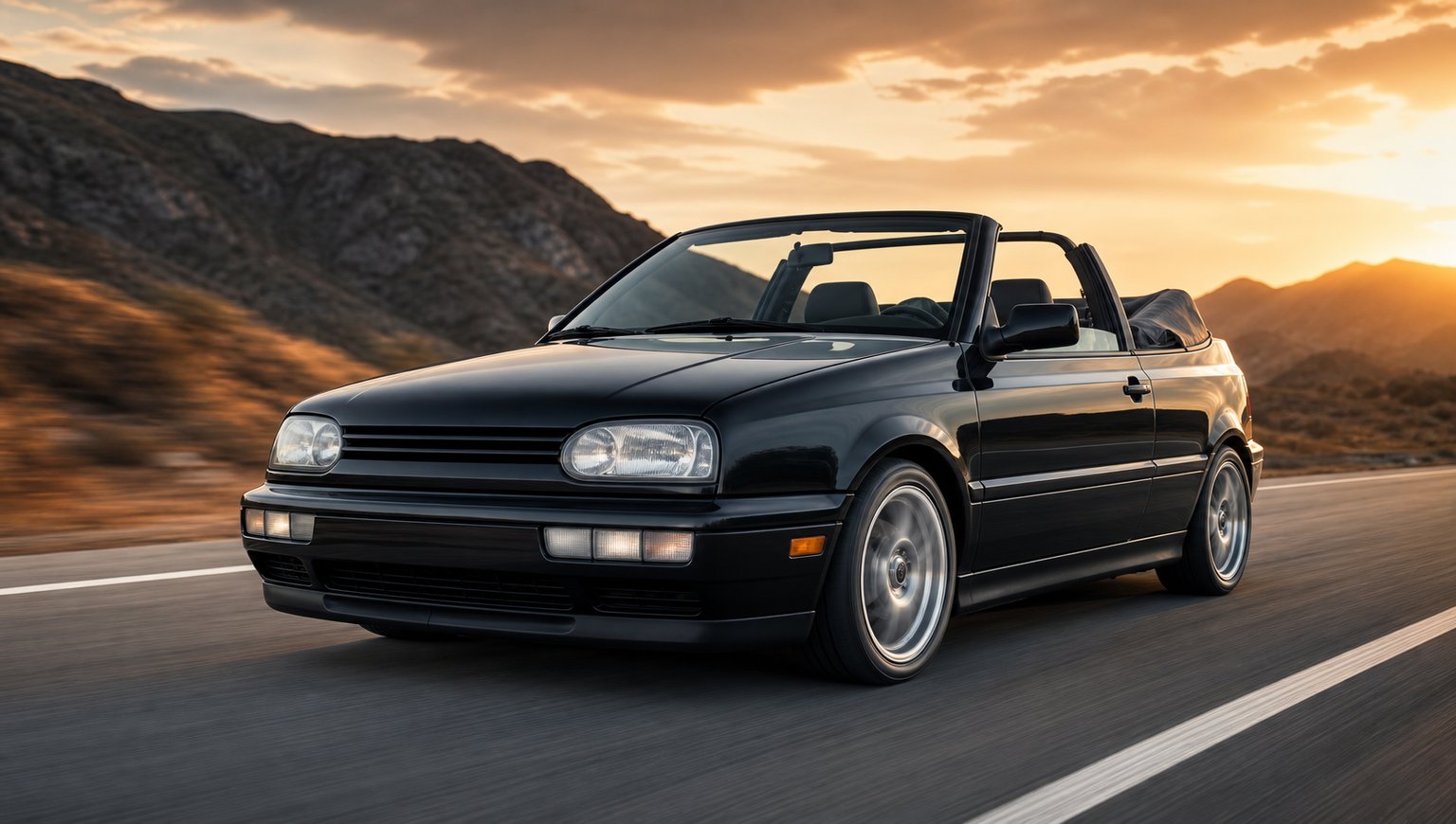 Illustration de volkswagen golf 3 cabriolet : l'élégance décapotable embléma