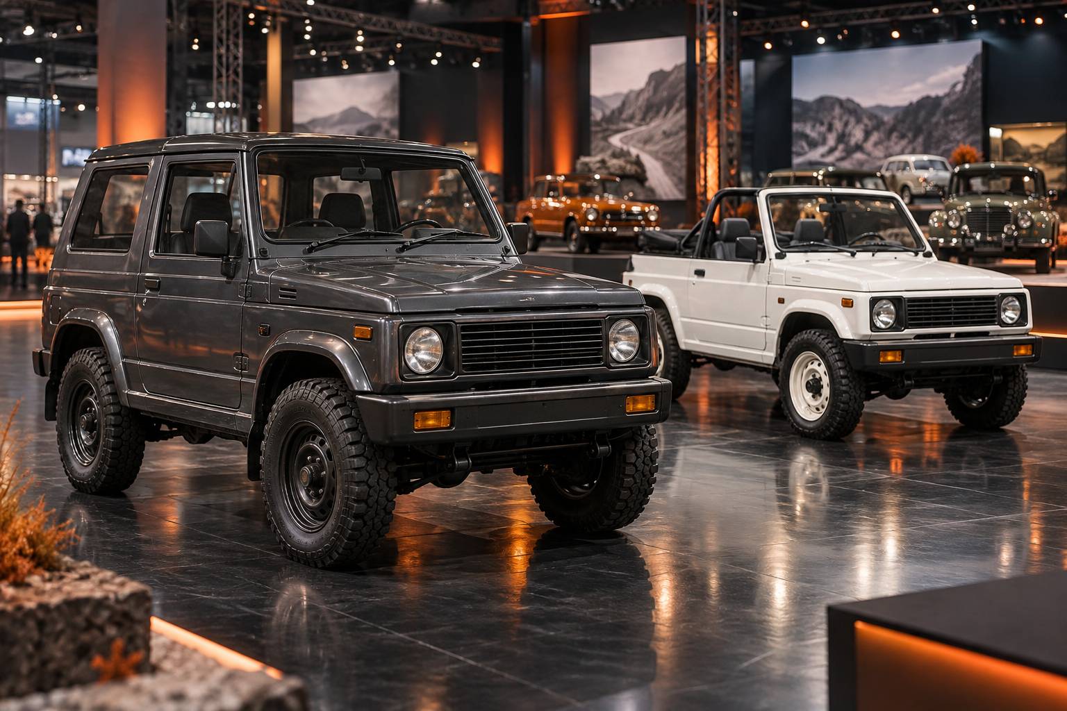 Illustration éditoriale du sujet : Un Suzuki Jimny d'époque à prix surprenant, presque au niveau des modèles récents ! - Rétromobile 2026 : découvrez en vidéo les meilleures affair