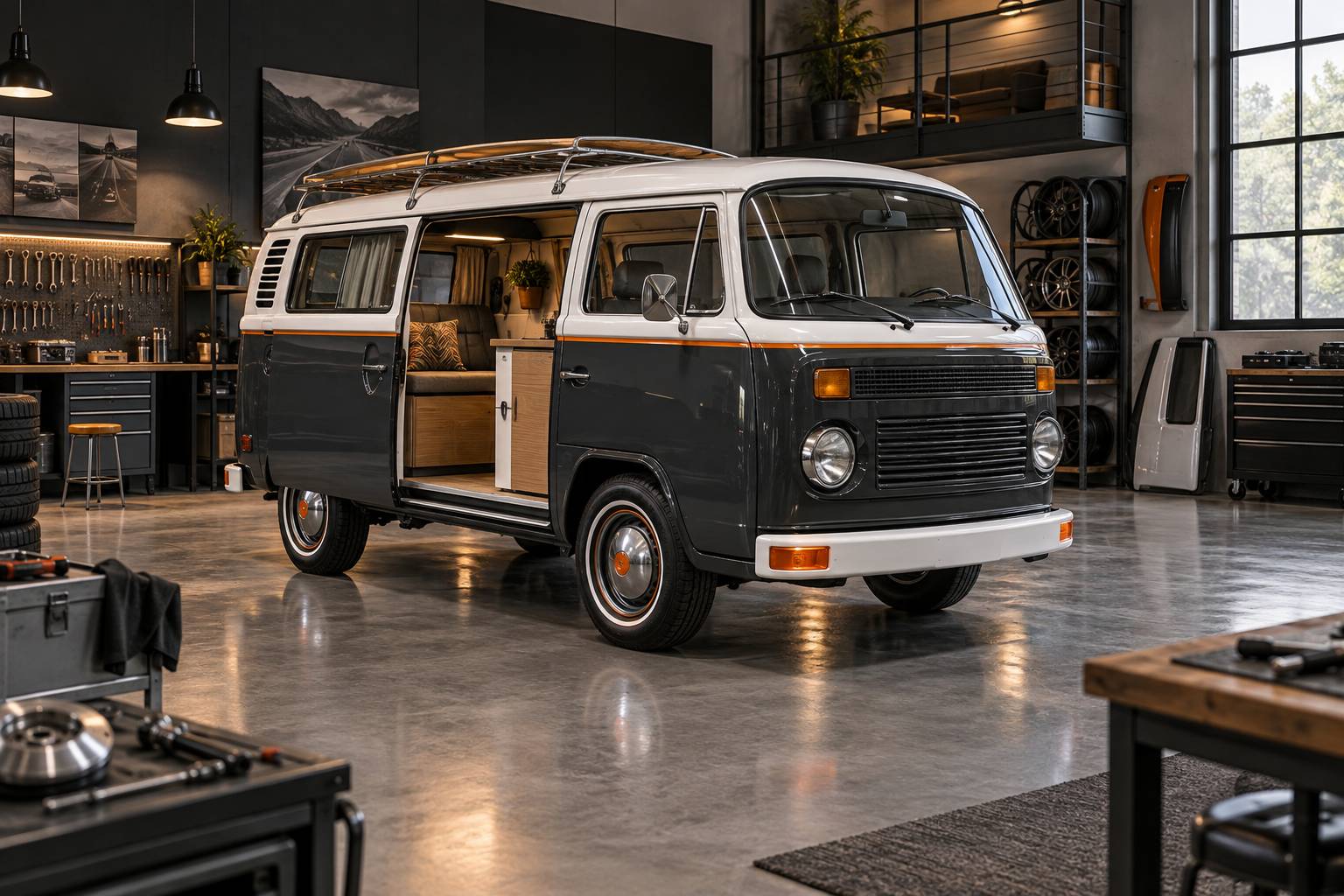 Illustration éditoriale du sujet : Volkswagen Combi : L'icône intemporelle du voyage et de l'aventure